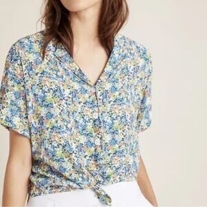 Anthropologie Faithful the Brand Ostini Cropped Blouse Shirt 10 NWT
